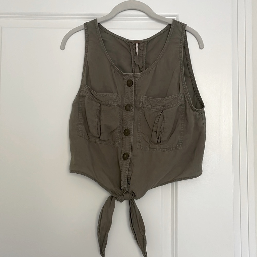 Free People button up top